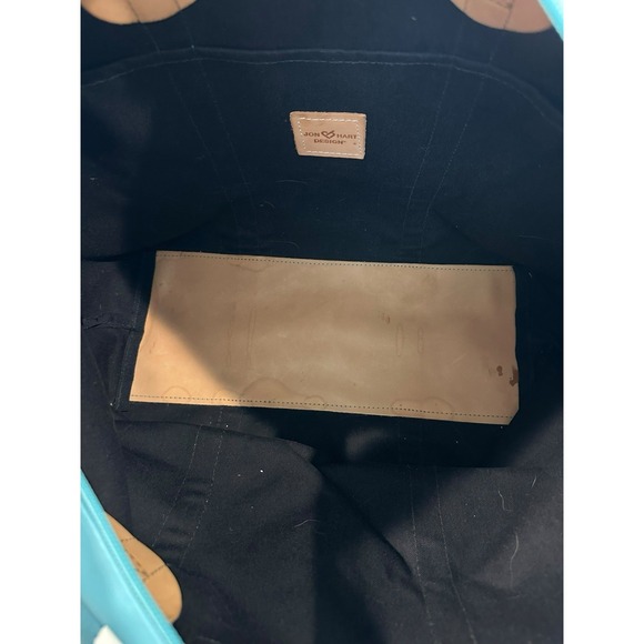 Jon Hart The Weekender Travel Bag Blue Coated Canvas Duffle Tote Luggage - Picture 9 of 11